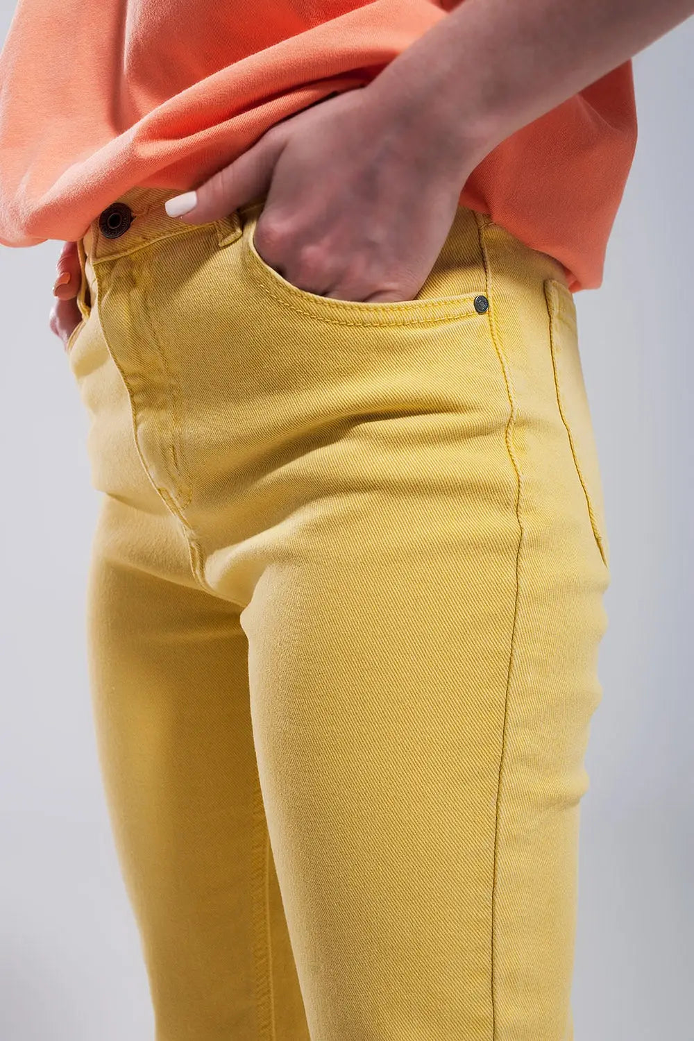 Stretch Cotton skinny jeans in yellow - Colored Jeans