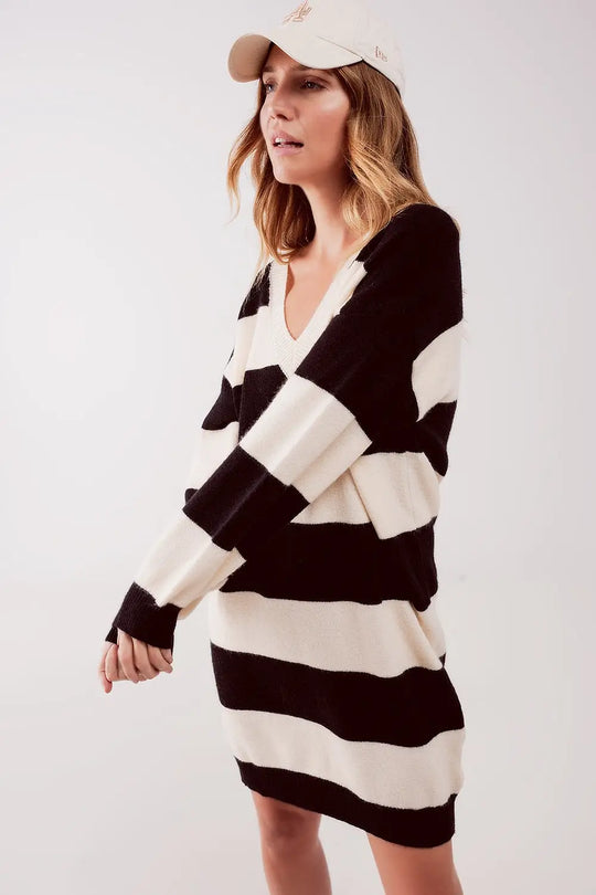 Stripe jumper dress in black - BLACK / ONE - Dresses Sweaters
