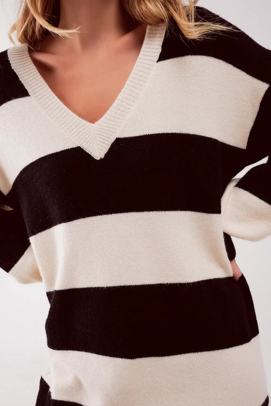 Stripe jumper dress in black - BLACK / ONE - Dresses Sweaters