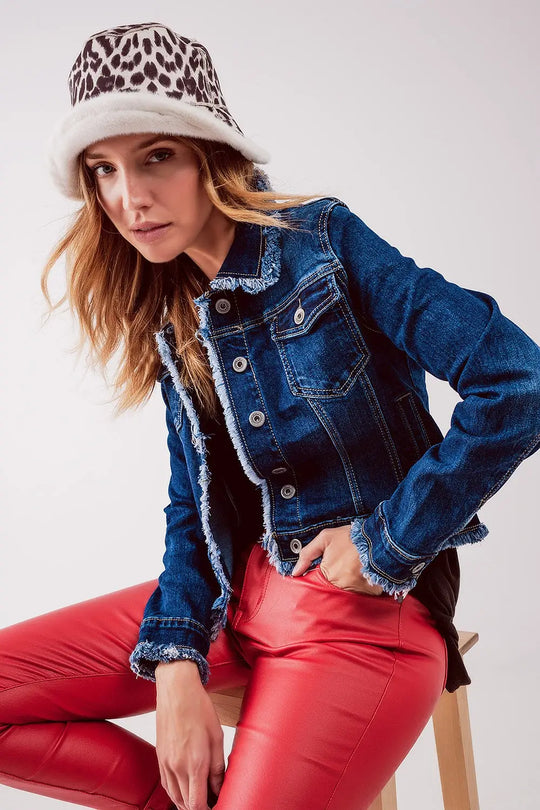 Raw denim jacket in mid blue - Jackets