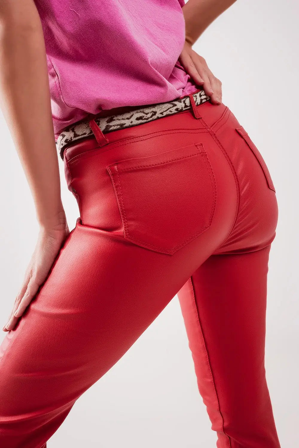 Coated pants in red - Pants