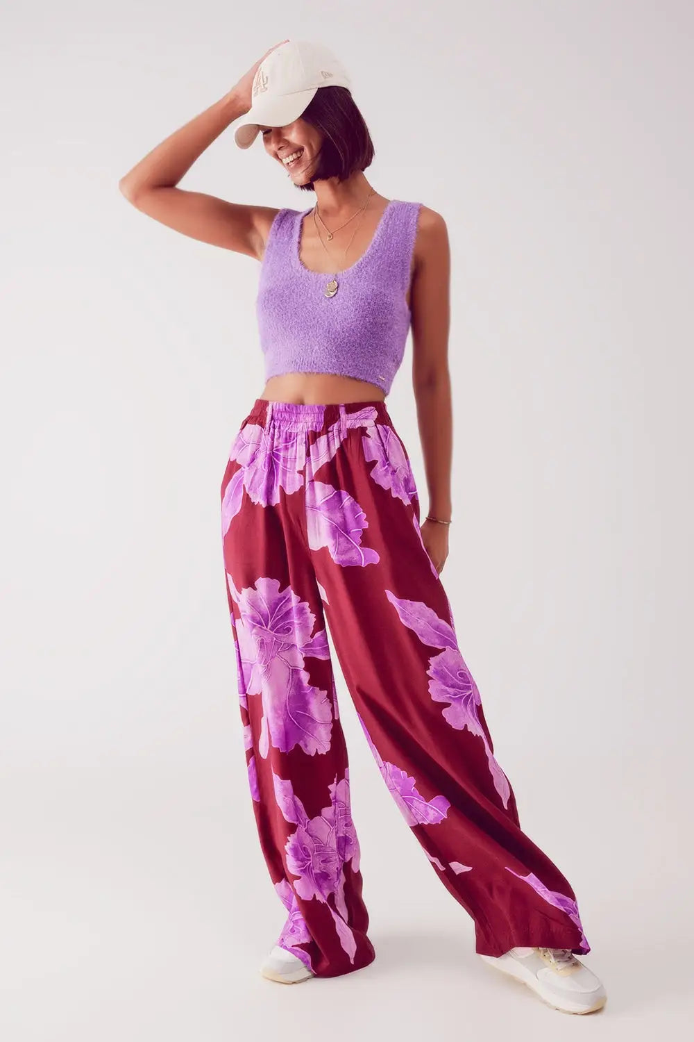Knitted crop top in purple - Tops Sweaters
