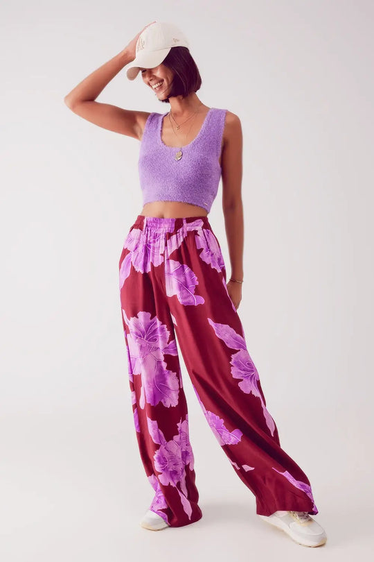 Knitted crop top in purple - Tops Sweaters