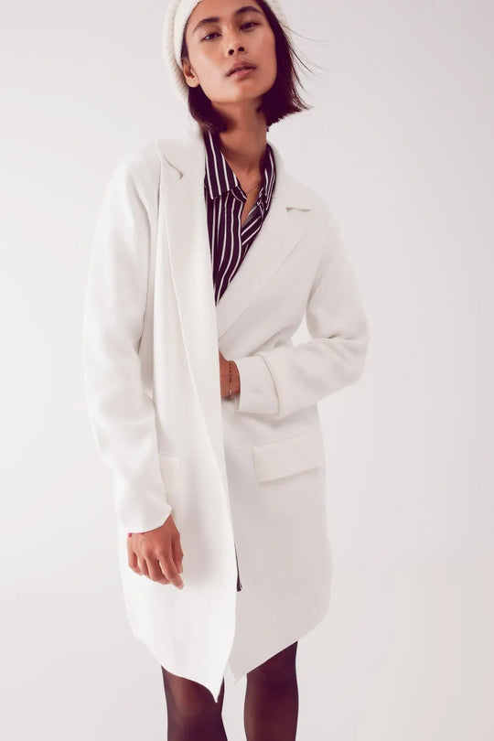 oversized collar maxi cardigan in cream - CREAM / ONE - Jackets Cardigans