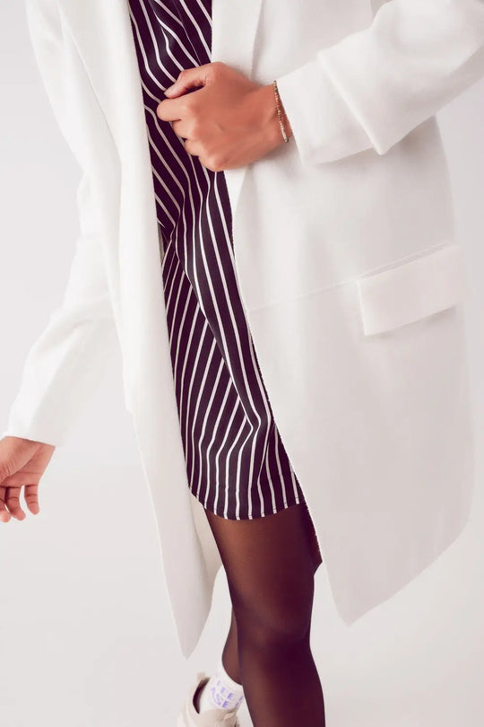 oversized collar maxi cardigan in cream - CREAM / ONE - Jackets Cardigans