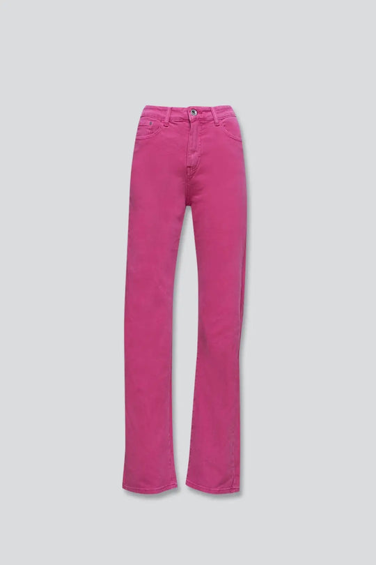 High rise slouchy mom jeans in fuchsia - Colored Jeans