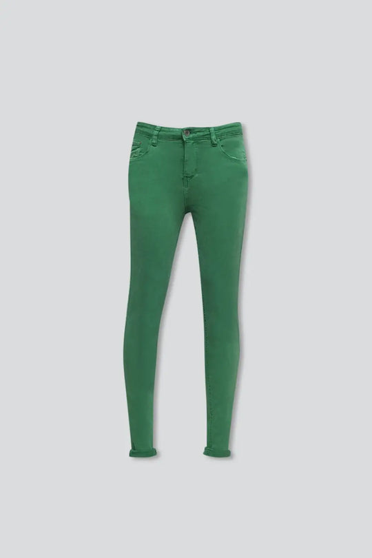 High waisted skinny jeans in green - Colored Jeans