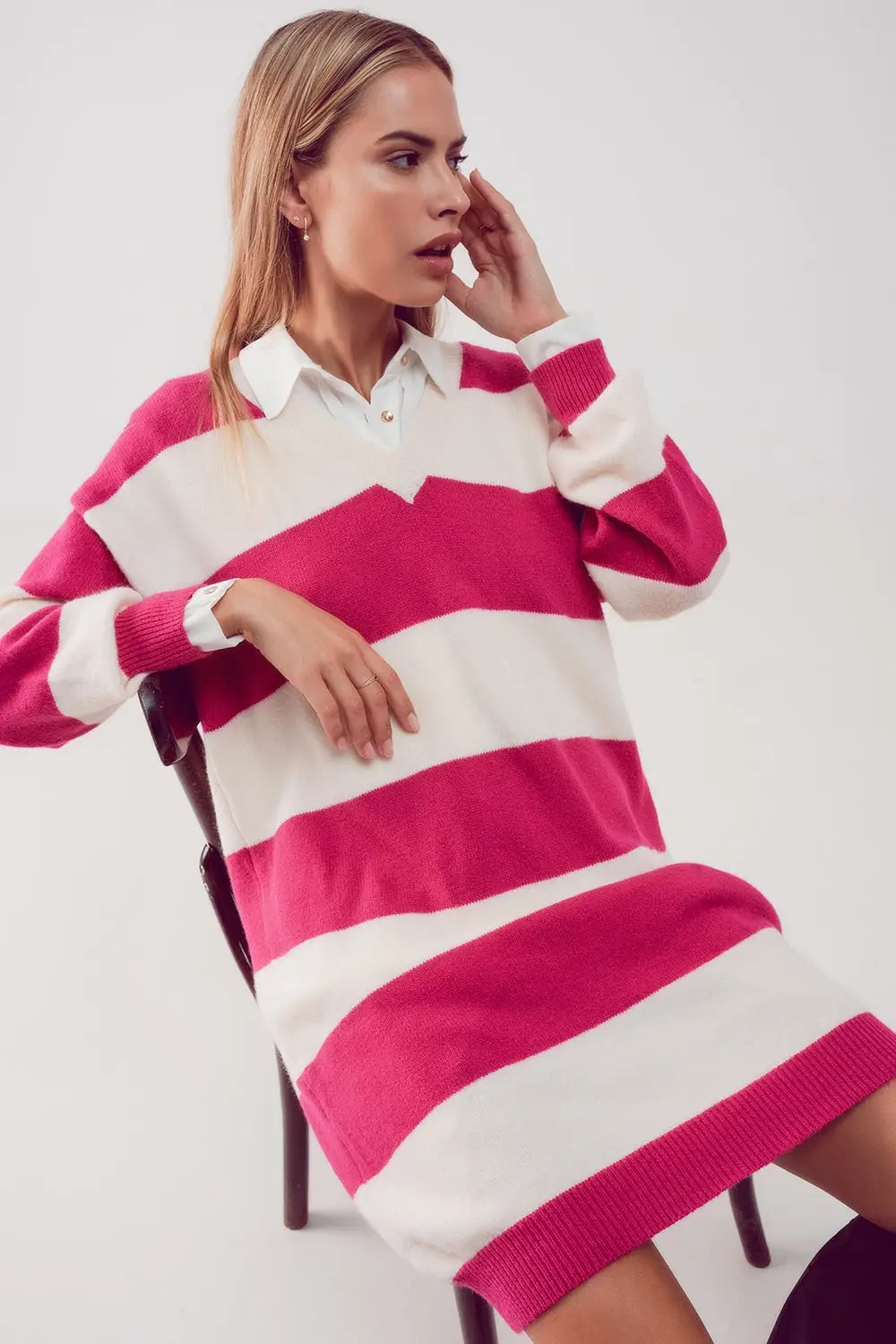 Stripe jumper dress in fuchsia - FUCHSIA / ONE - Dresses