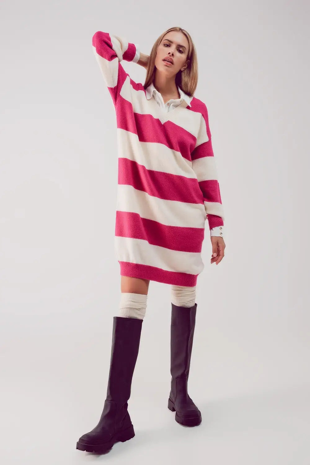 Stripe jumper dress in fuchsia - FUCHSIA / ONE - Dresses