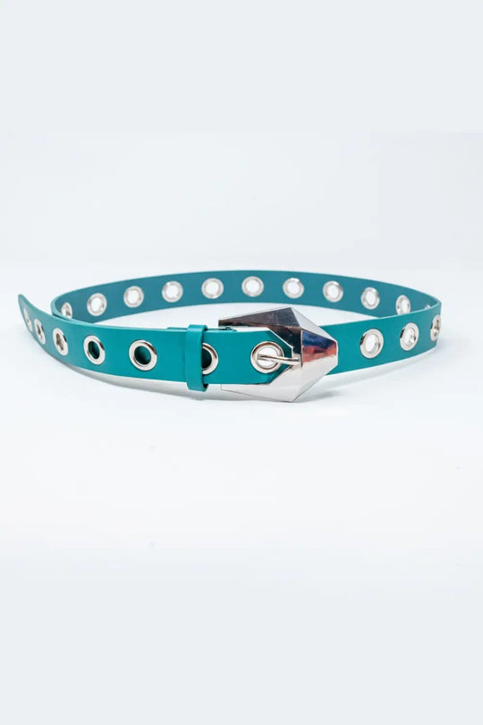 Waist and hip eyelet jeans belt in green - GREEN / ONE - Belts