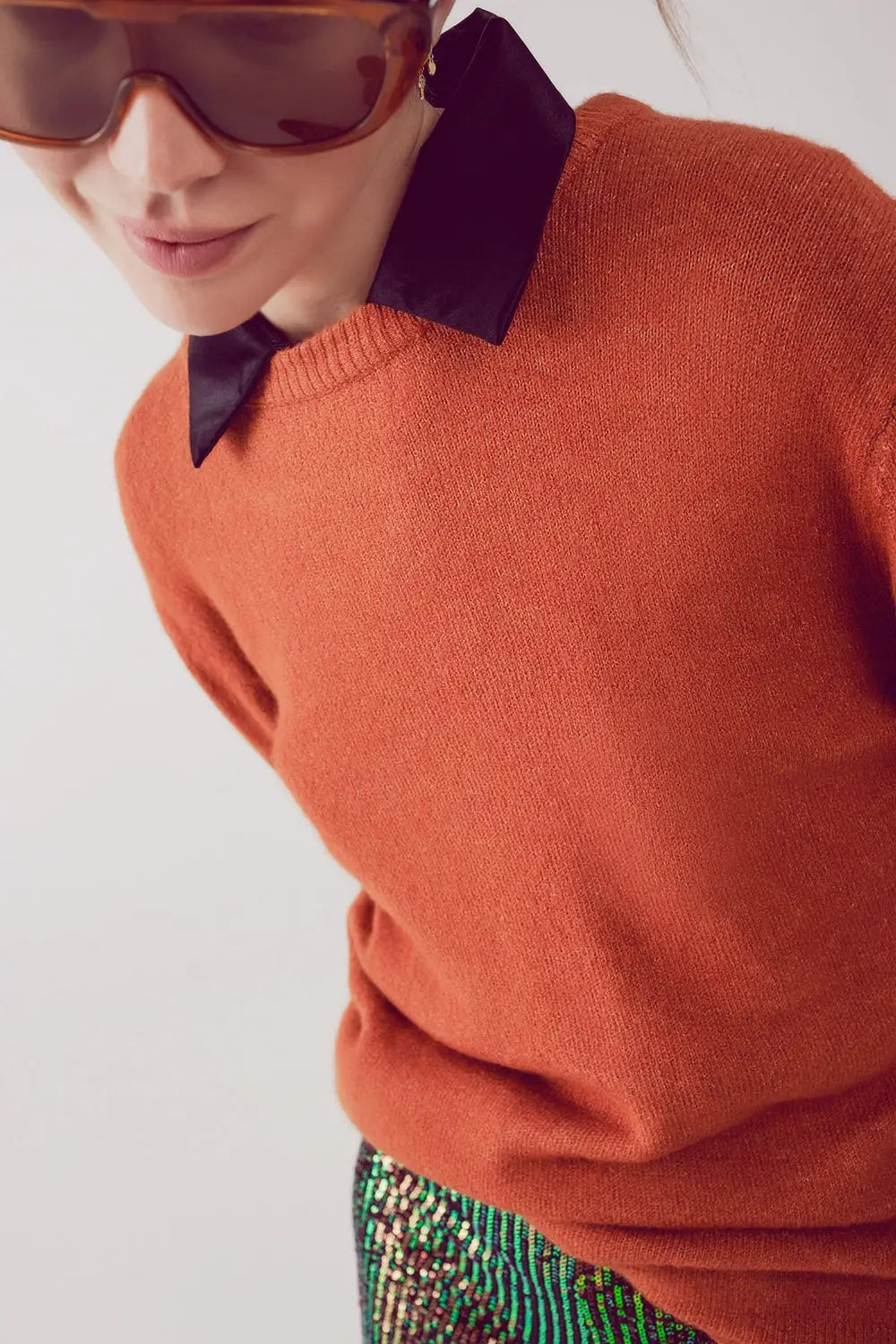 round neck oversized jumper dress in orange - ORANGE / ONE - Sweaters