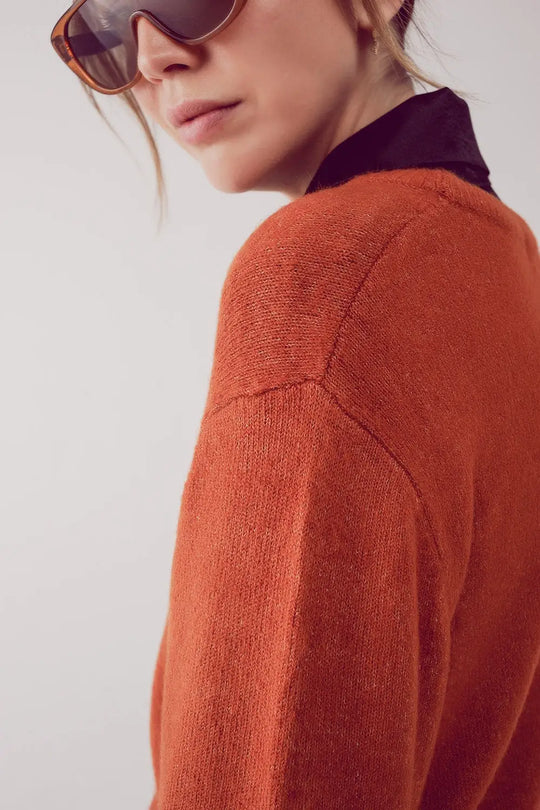 round neck oversized jumper dress in orange - ORANGE / ONE - Sweaters