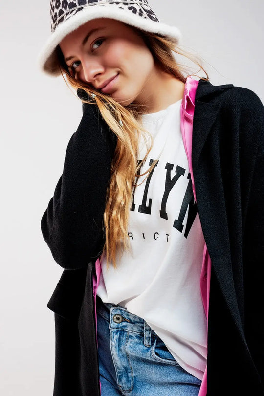 Oversized collar maxi cardigan in black - BLACK / ONE - Cardigans