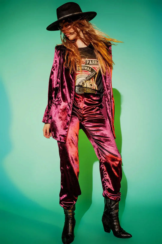 Purple velvet oversized blazer - Jackets