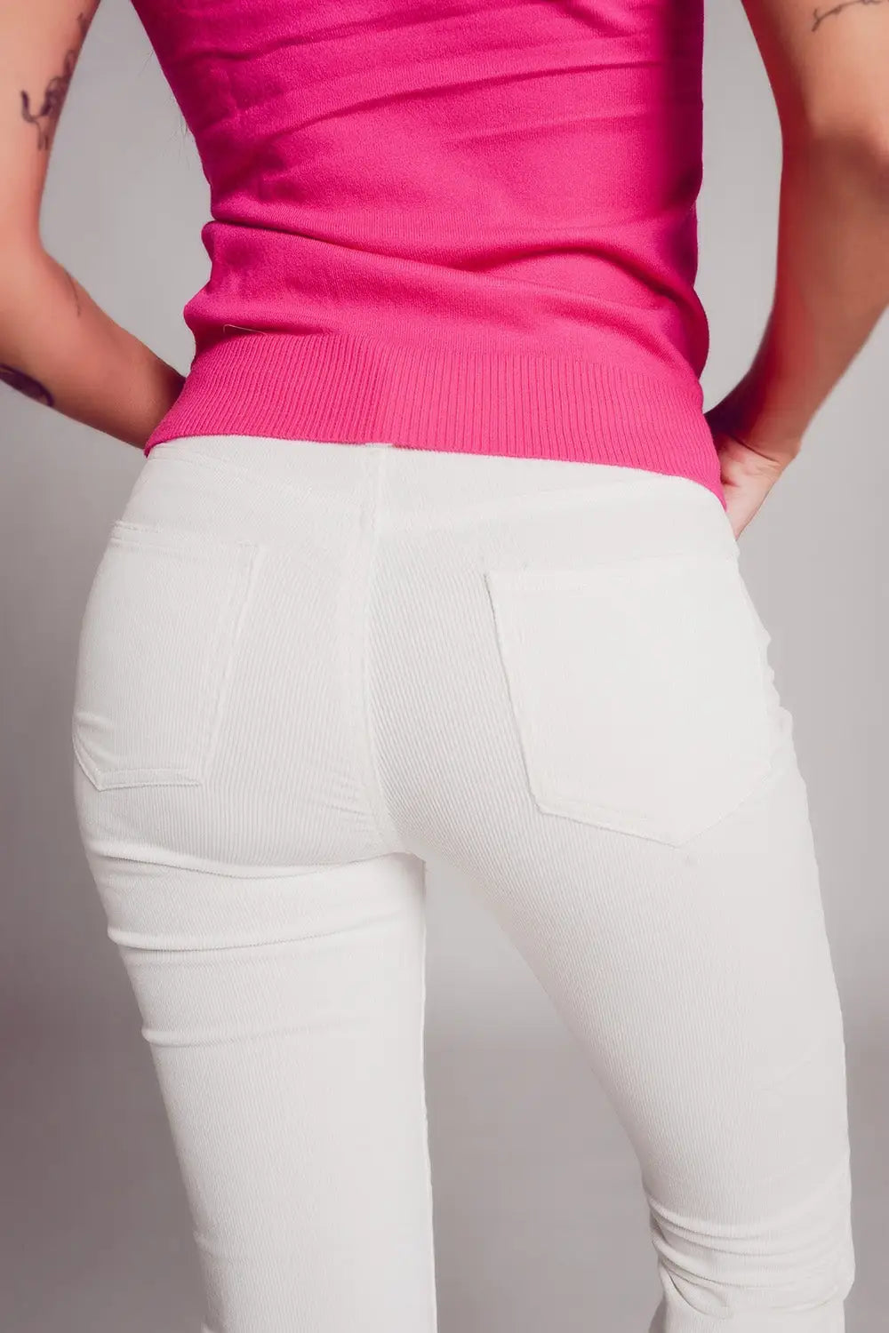 Cord flare in white - Pants
