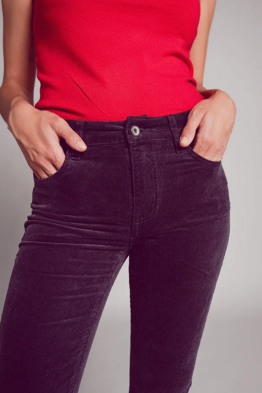 Cord flare in brown - Colored Jeans
