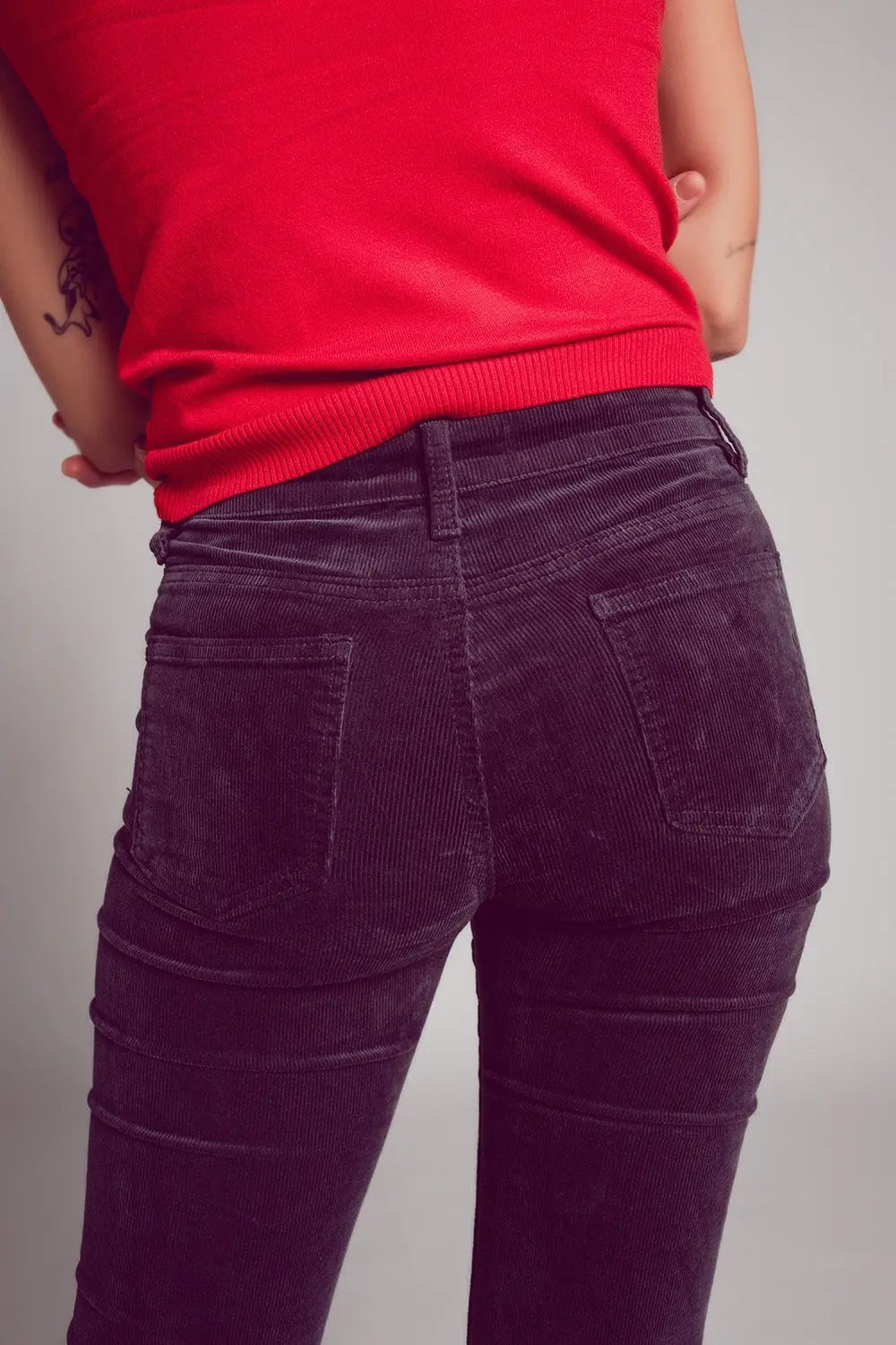 Cord flare in brown - Colored Jeans