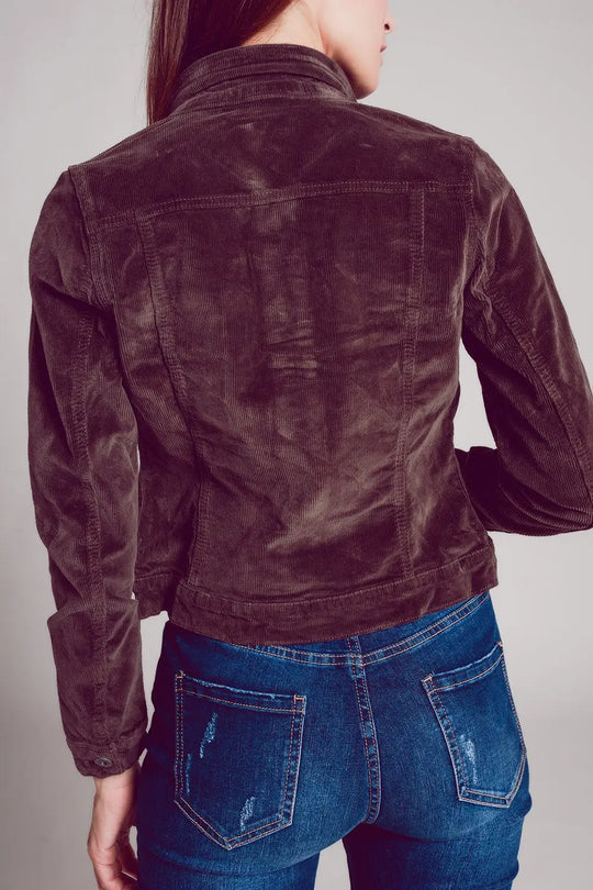 Cord jacket in brown - Jackets