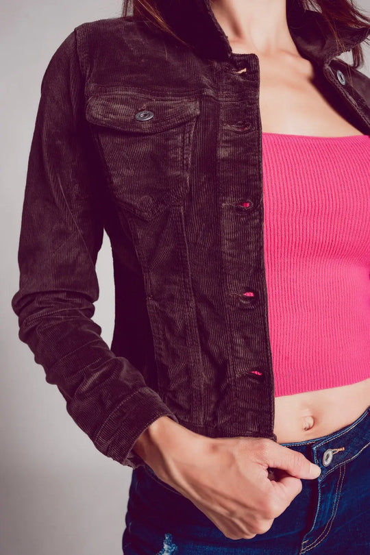 Cord jacket in brown - Jackets