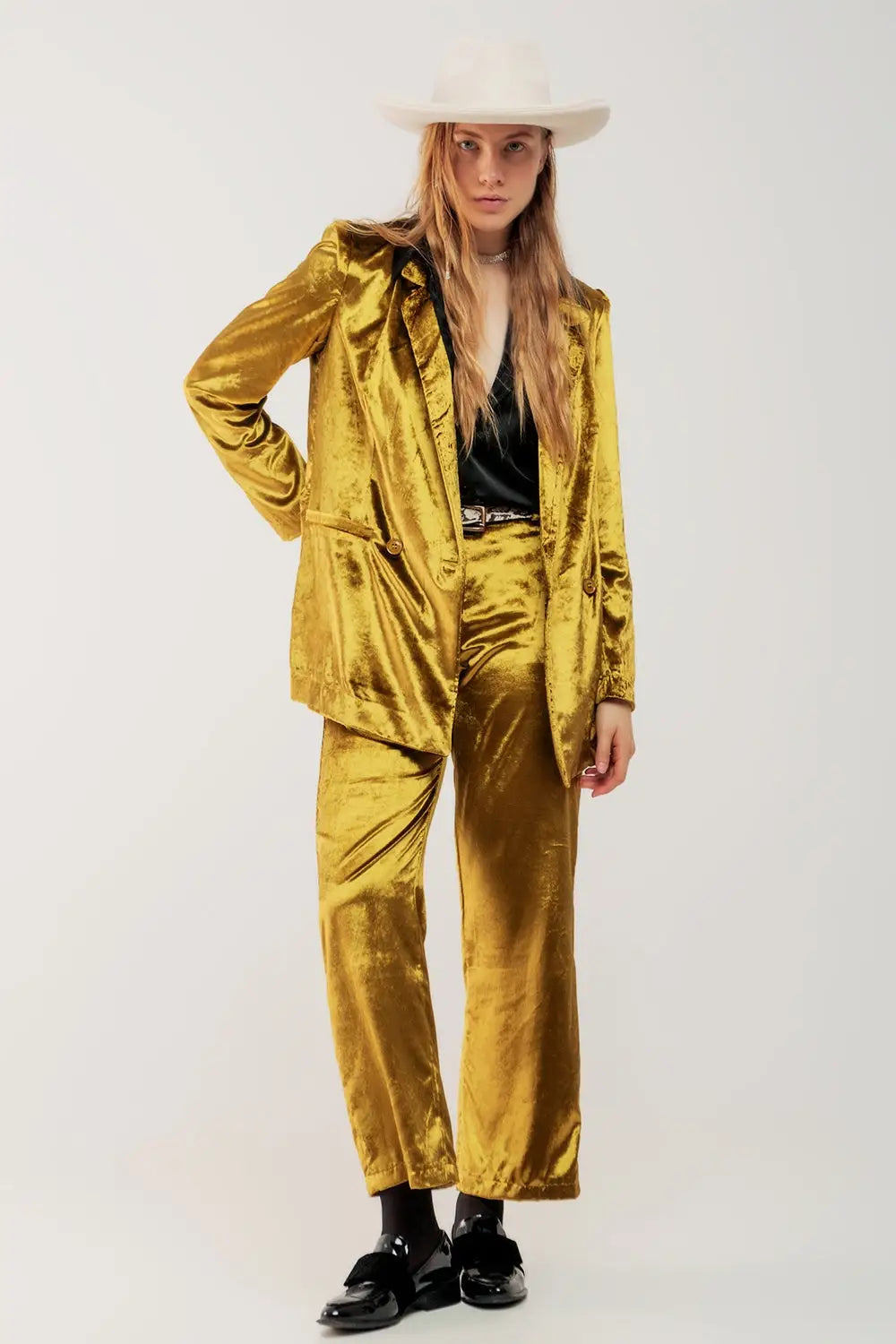 Lime green velvet oversized blazer - Jackets
