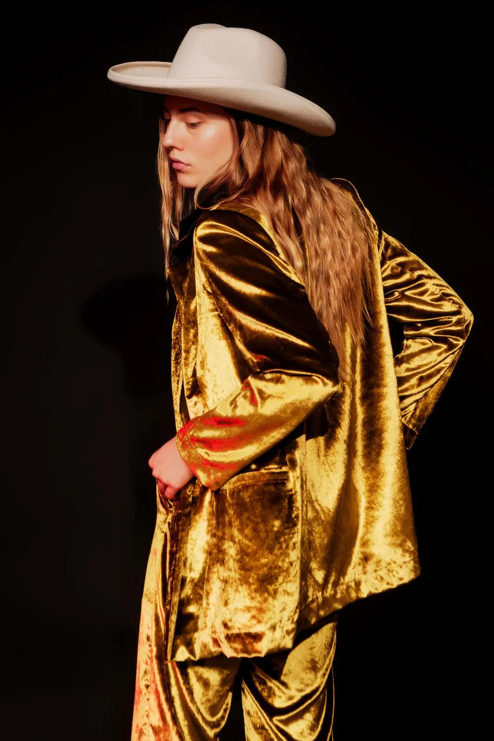 Lime green velvet oversized blazer - Jackets
