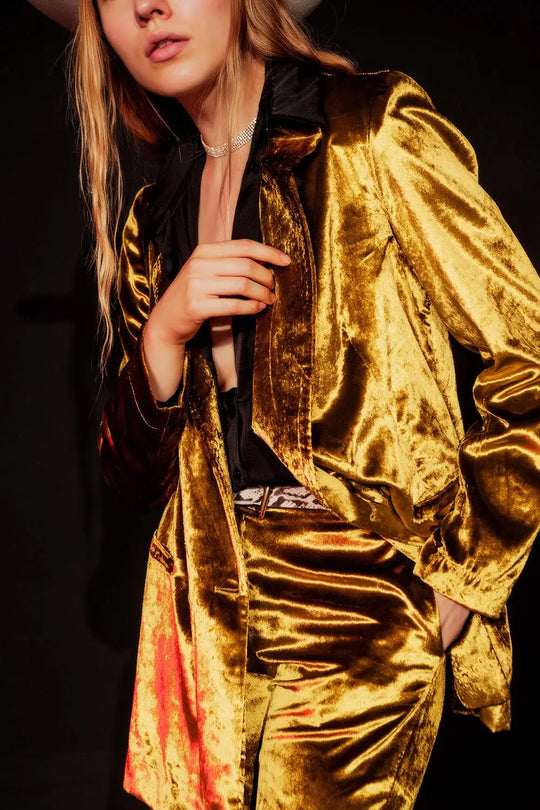 Lime green velvet oversized blazer - Jackets