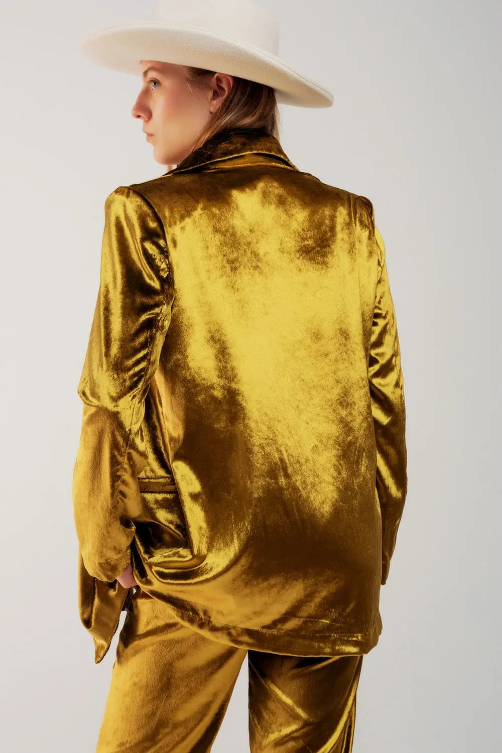 Lime green velvet oversized blazer - Jackets