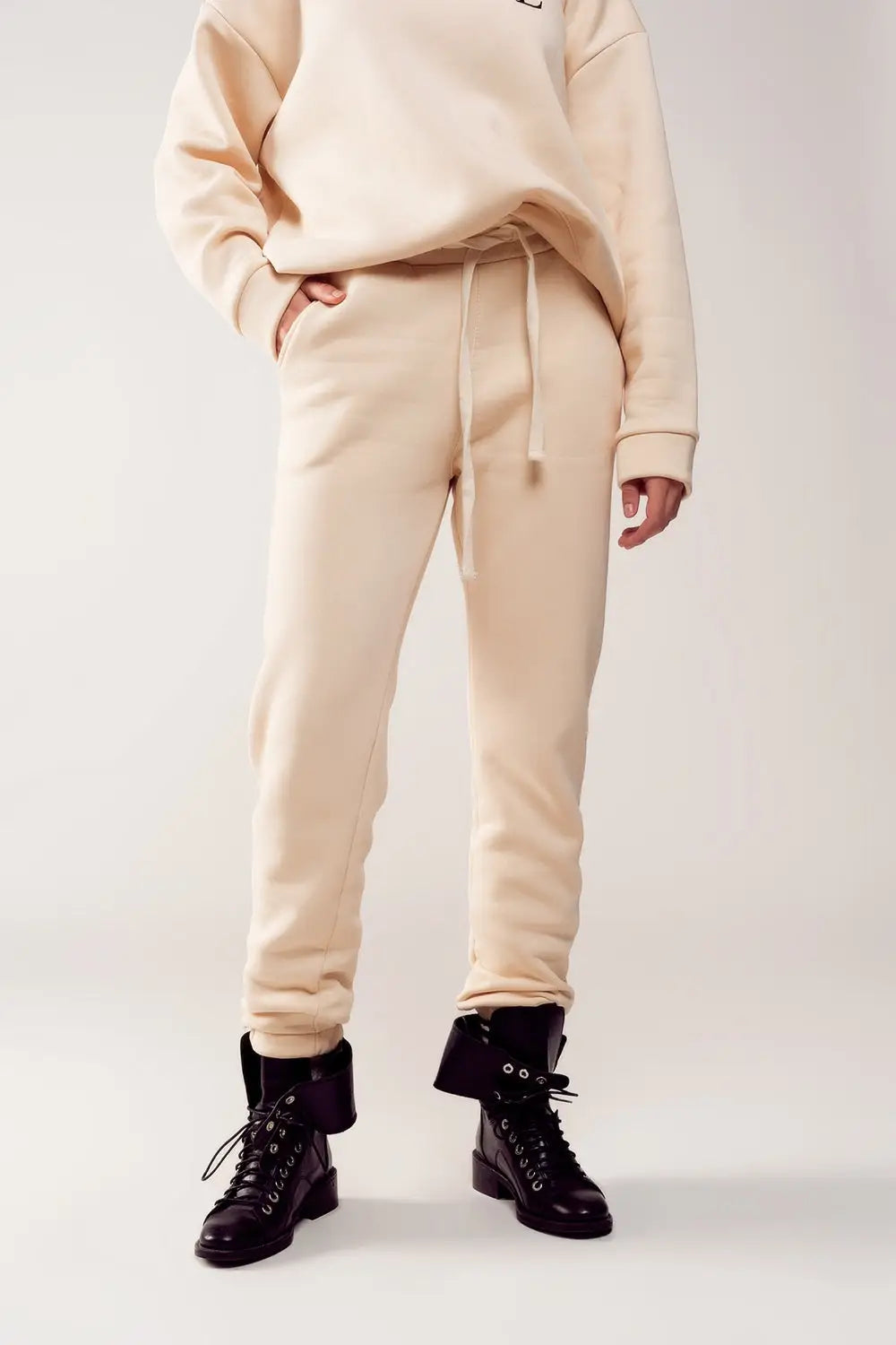 Cotton jogger in cream - Pants