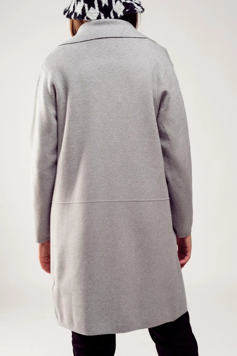 Oversized collar maxi cardigan in grey - GRAY / ONE - Cardigans