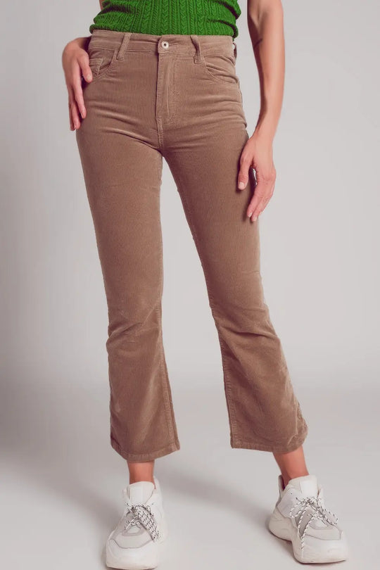 Cord flare in beige - Pants