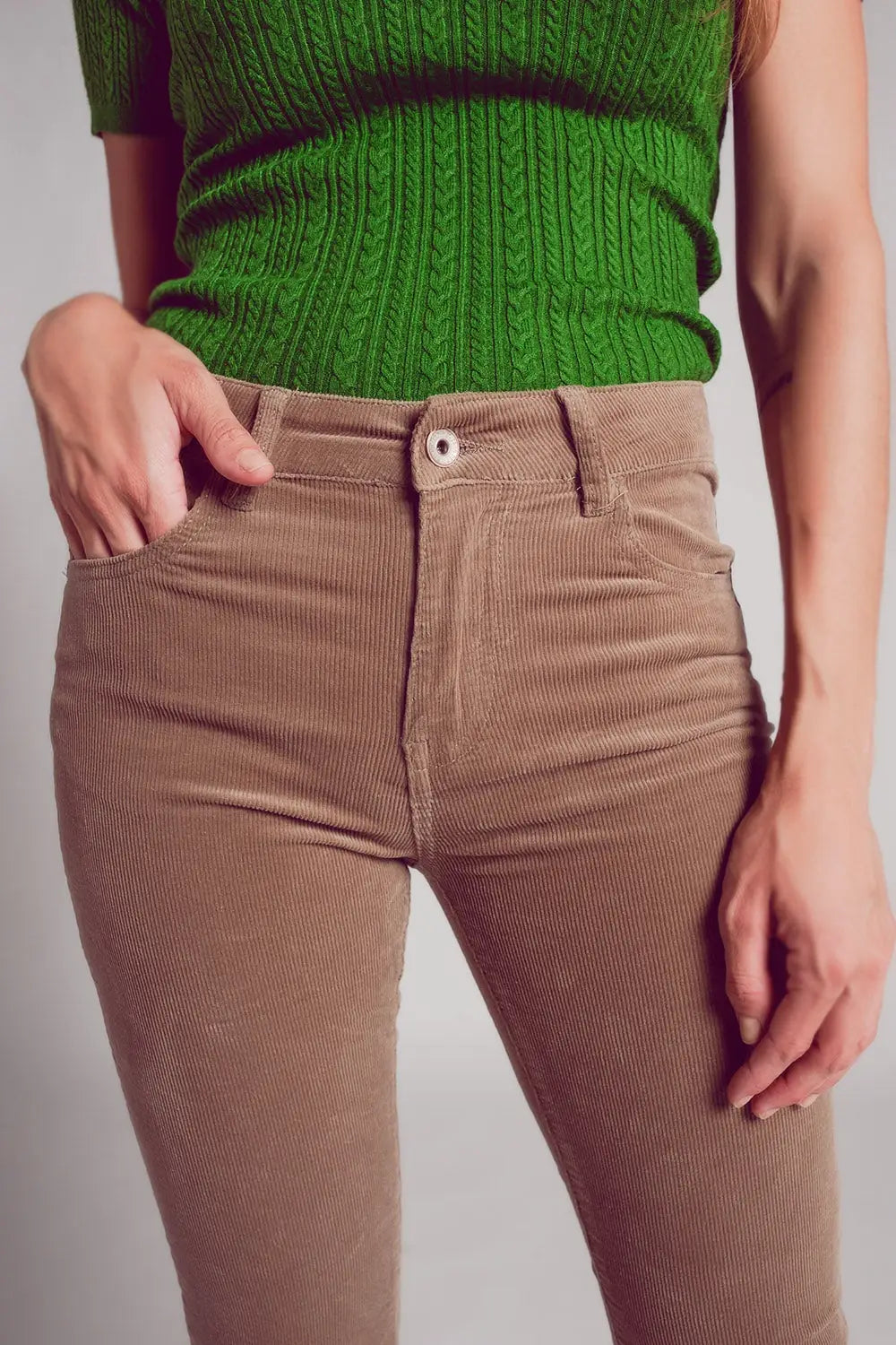 Cord flare in beige - Pants