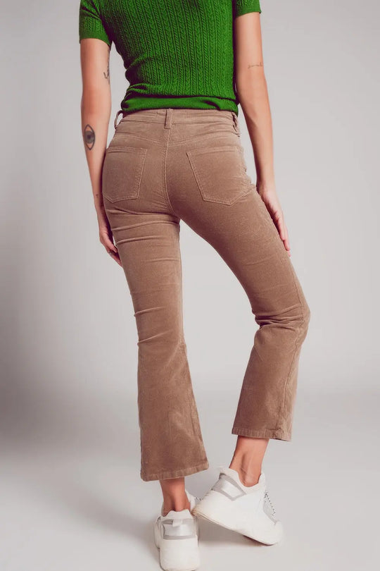 Cord flare in beige - Pants