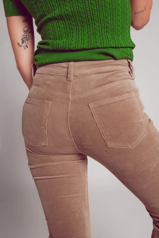 Cord flare in beige - Pants