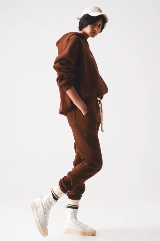 Cotton jogger in brown - Pants