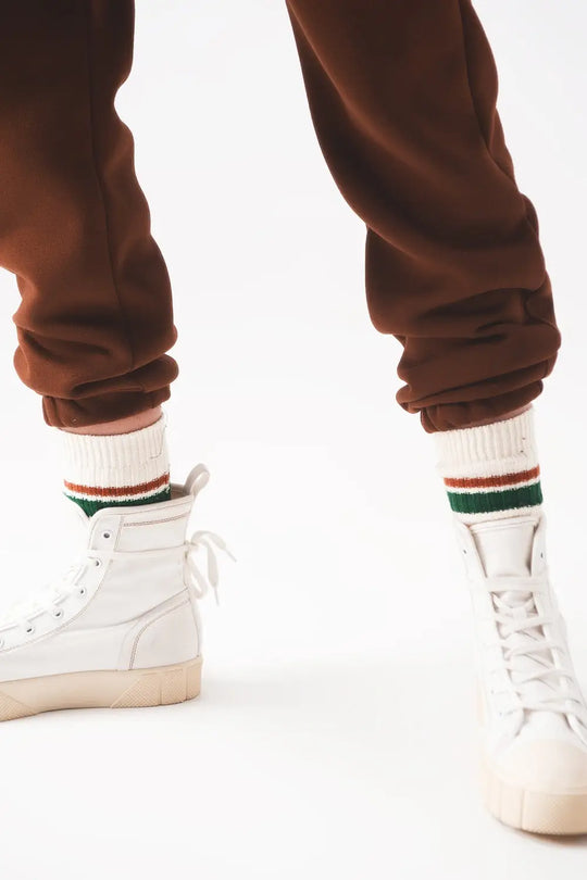 Cotton jogger in brown - Pants