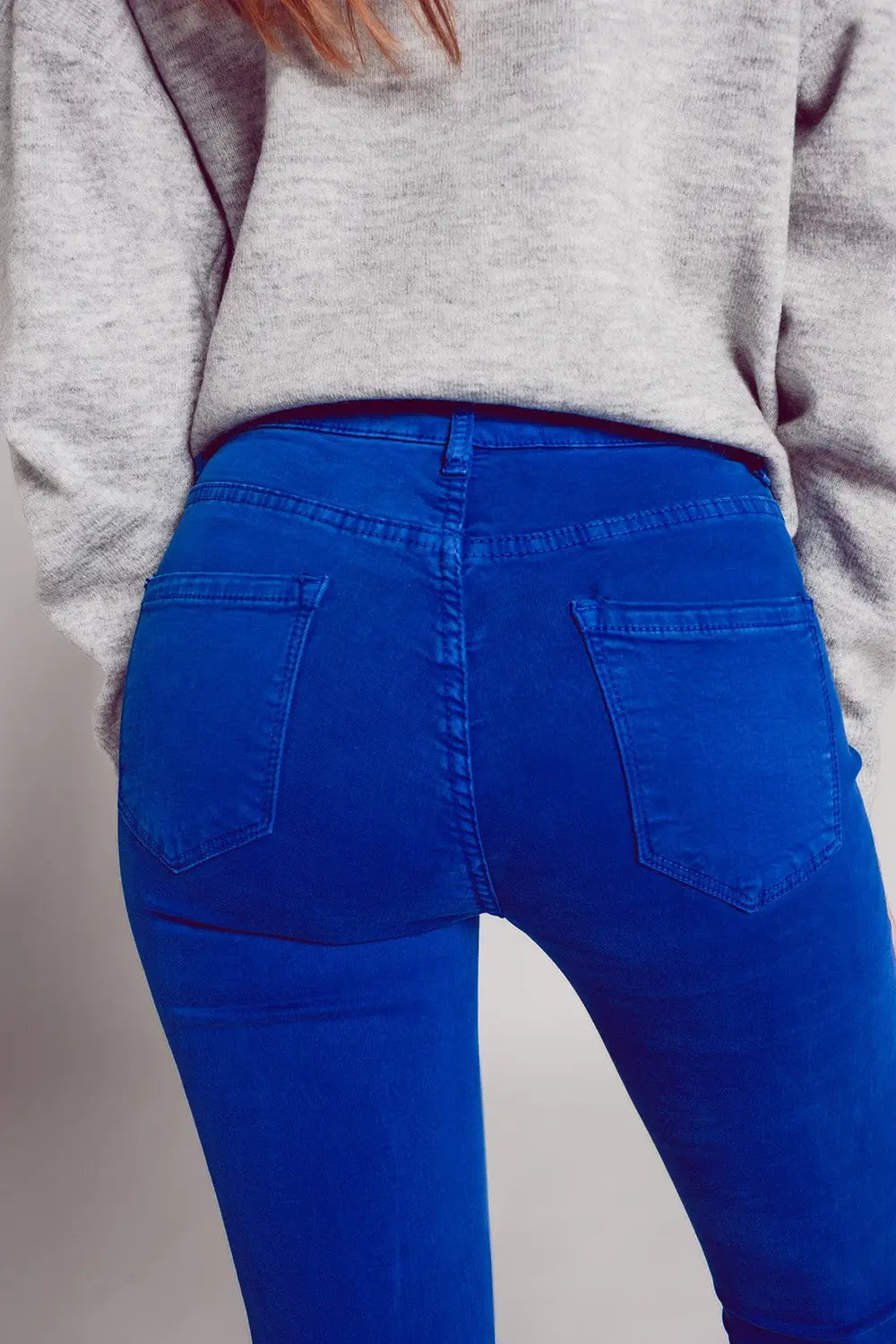 High waisted skinny jeans in electric blue - Colored Jeans