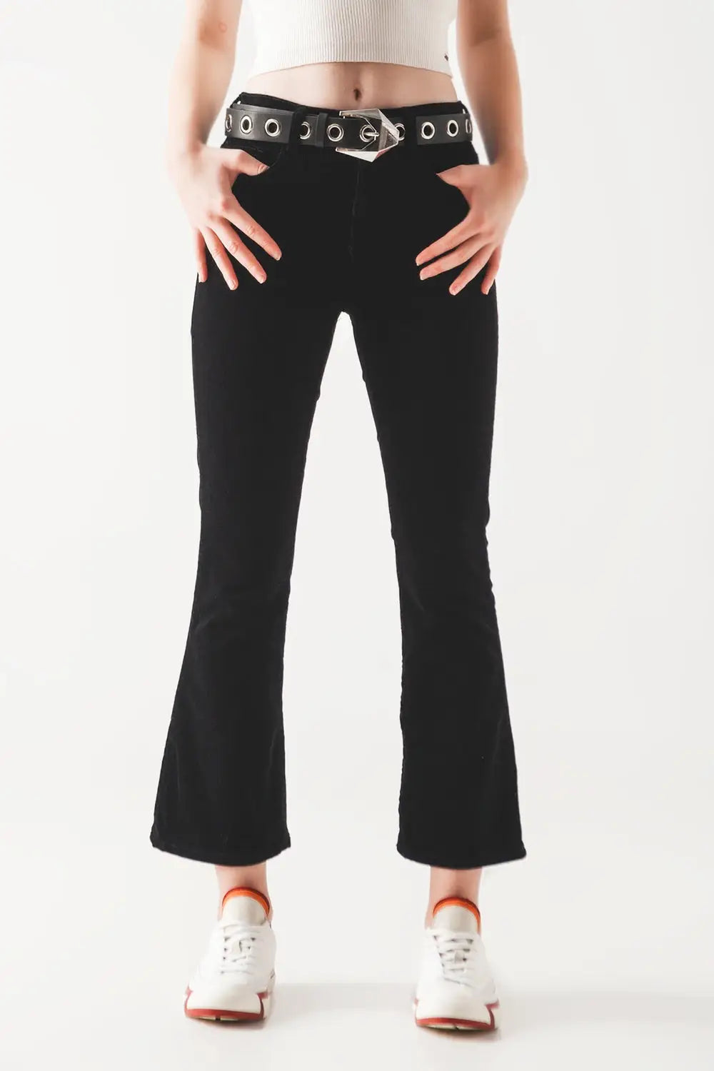 Cord flare in black - Colored Jeans