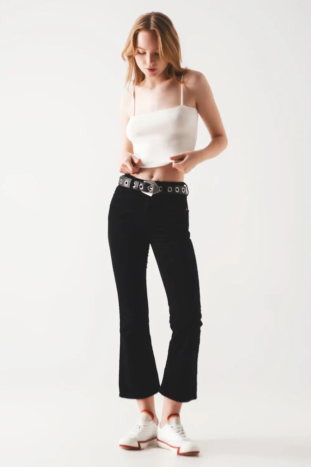 Cord flare in black - Colored Jeans