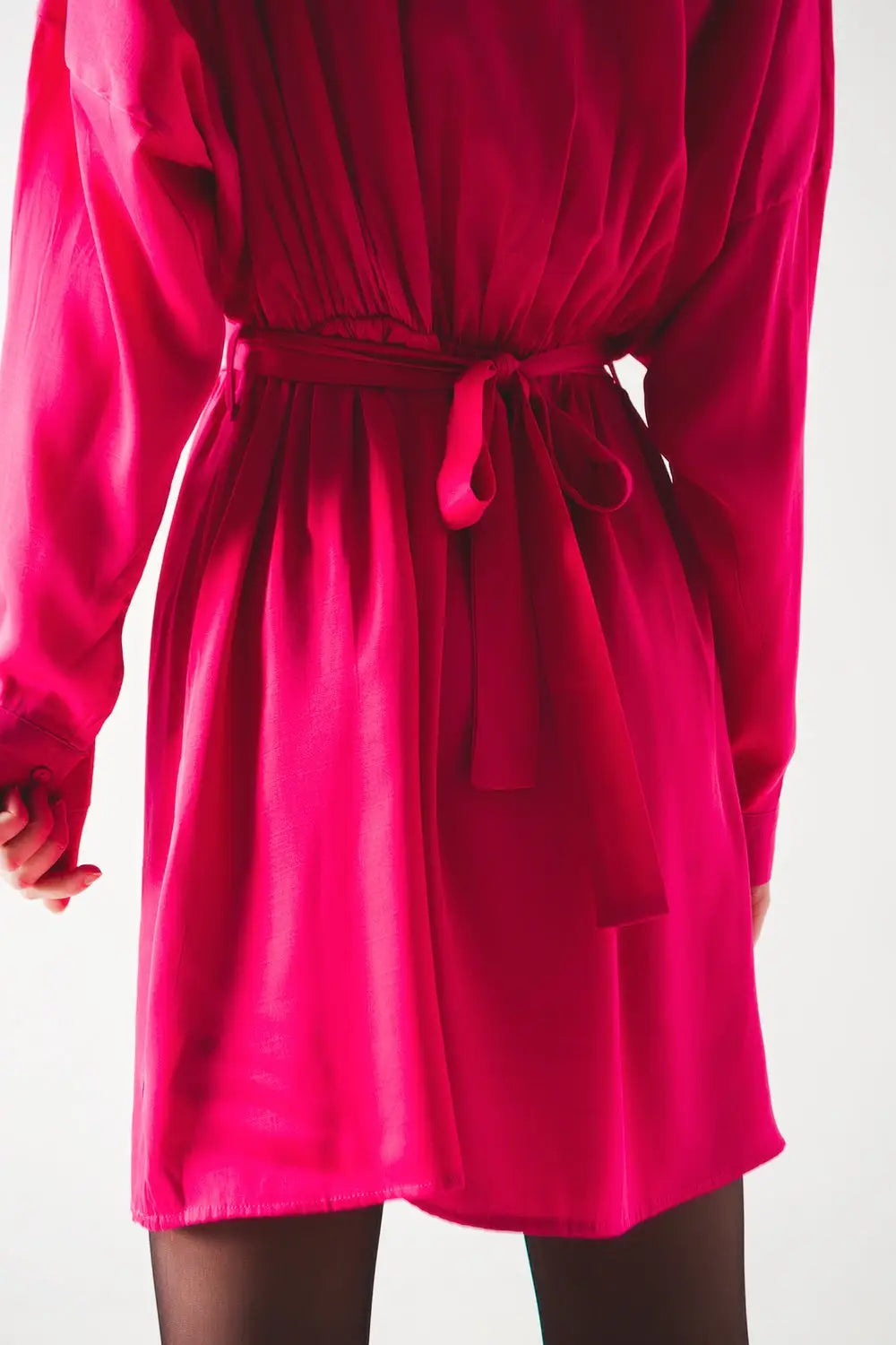 Satin mini dress in red - Dresses