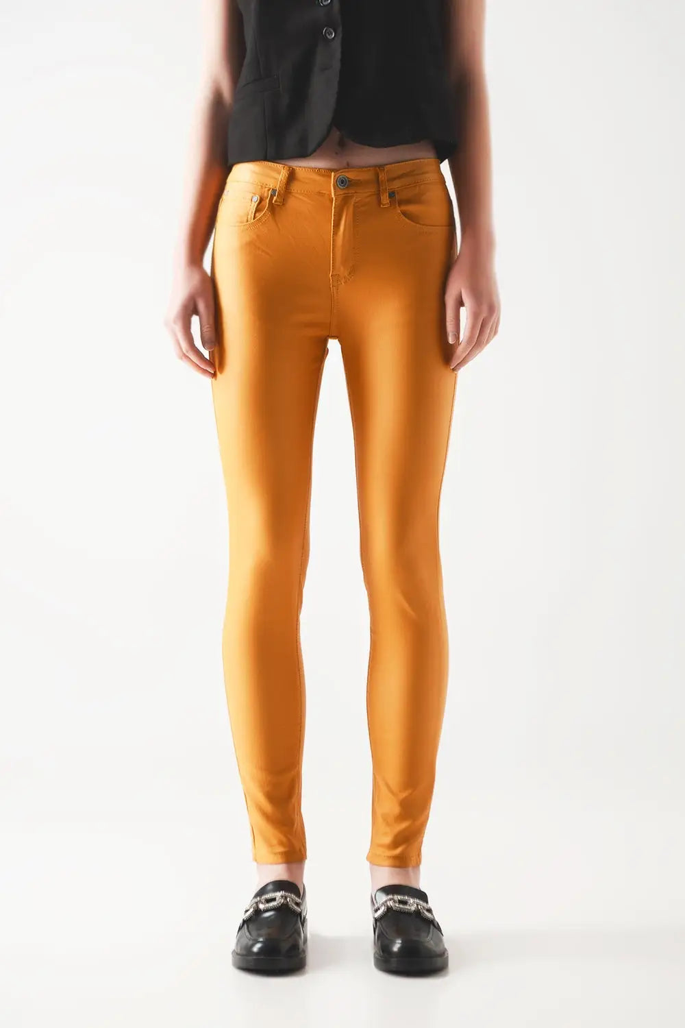 Coated pants in orange - Pants