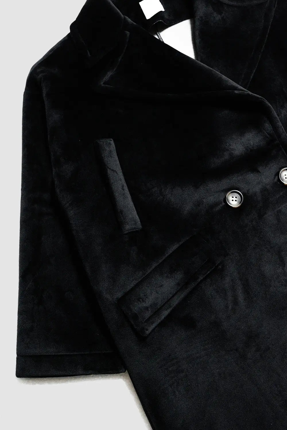 Faux suede oversized coat in black - Jackets