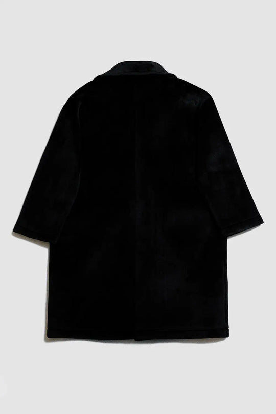Faux suede oversized coat in black - Jackets