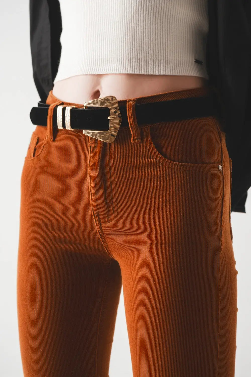 Cord flare in camel - Pants