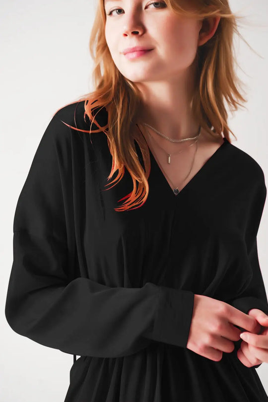 Satin mini dress in black - Dresses