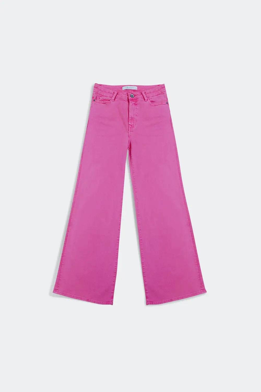Cotton blend wide leg jeans in pink - Colored Jeans
