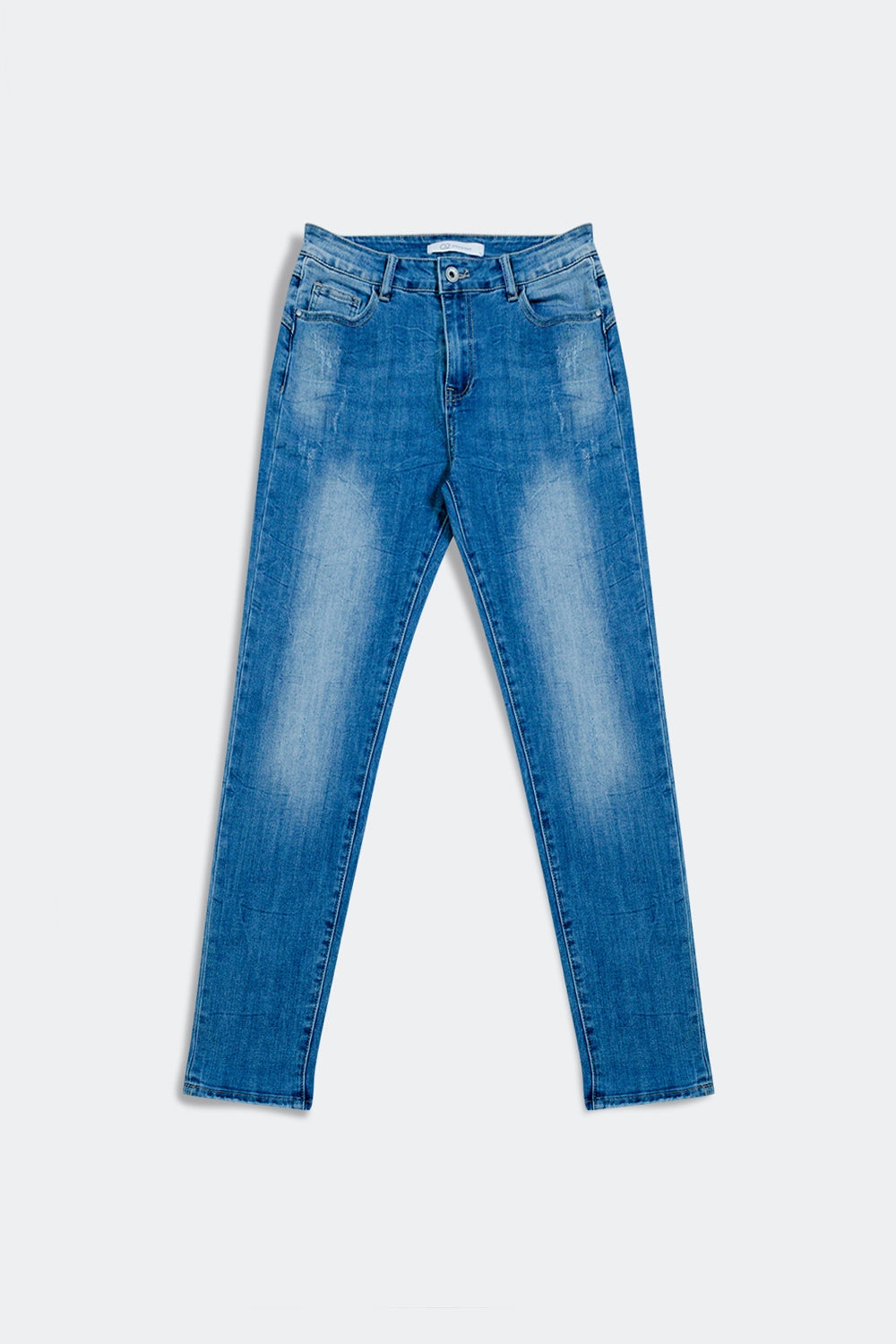 High rise cigarette jeans in midwash