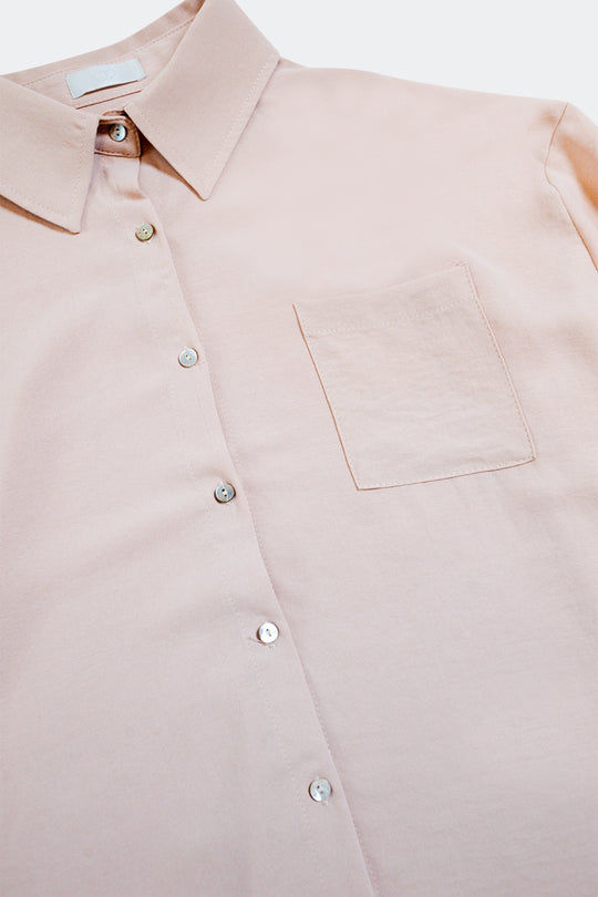 Pocket detail oversized shirt in beige