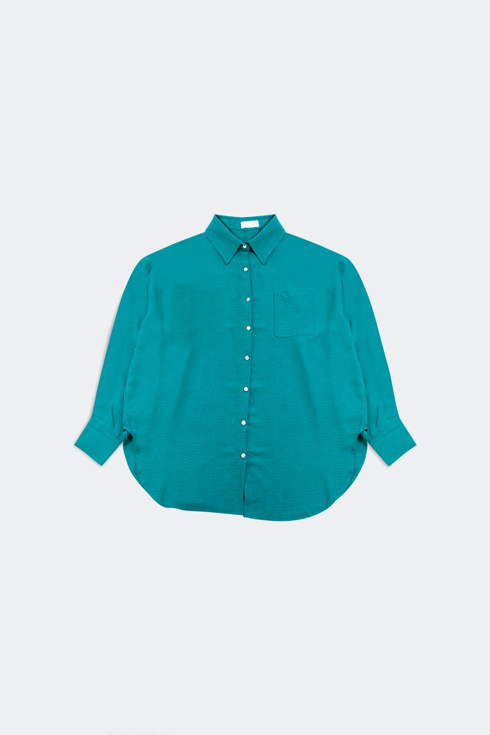 Pocket detail oversized shirt in green