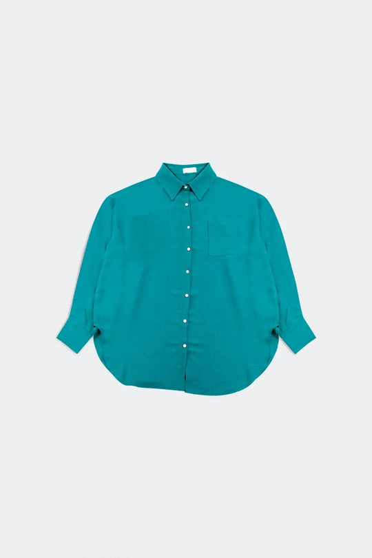 Pocket detail oversized shirt in green - GREEN / ONE - Shirts
