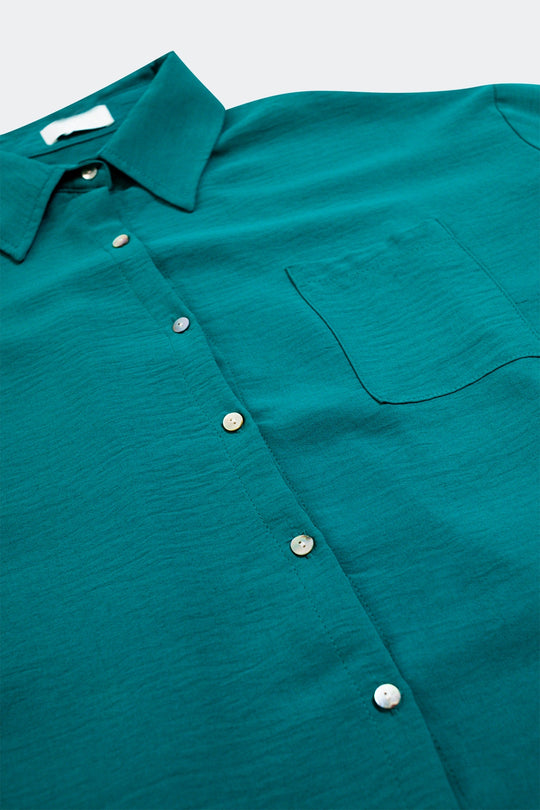 Pocket detail oversized shirt in green